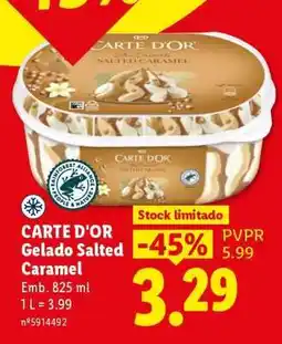 Lidl CARTE D'OR Gelado Salted Caramel promoção