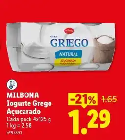 Lidl Milbona Iogurte Grego Açucarado promoção