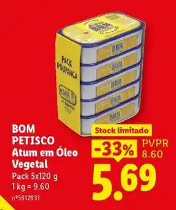 Lidl Bom Petisco Atum em Óleo Vegetal promoção