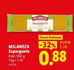Lidl MILANEZA Esparguete promoção