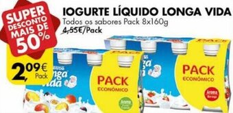 Pingo Doce Iogurte Líquido Longa Vida 8x160g promoção