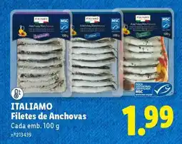 Lidl ITALIAMO Filetes de Anchovas promoção