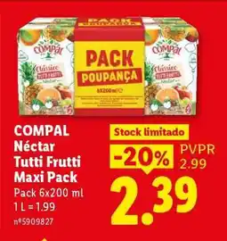Lidl Compal Néctar Tutti Frutti Maxi Pack promoção