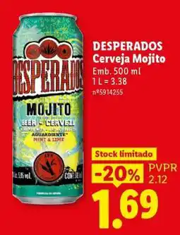 Lidl DESPERADOS Cerveja Mojito promoção
