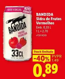 Lidl BANDIDA Sidra de Frutos Vermelhos promoção
