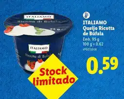 Lidl ITALIAMO Queijo Ricotta de Búfala promoção