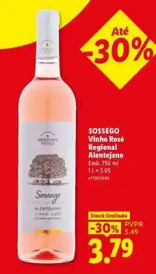 Lidl SOSSEGO Vinho Rosé Regional Alentejano promoção