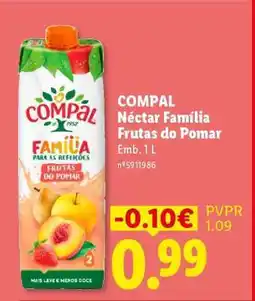 Lidl COMPAL Néctar Família Frutas do Pomar promoção