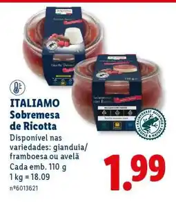 Lidl ITALIAMO Sobremesa de Ricotta promoção