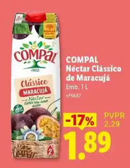Lidl COMPAL Néctar Clássico de Maracujá promoção