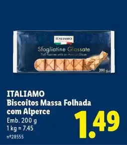 Lidl ITALIAMO Biscoitos Massa Folhada com Alperce promoção
