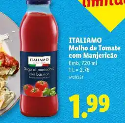 Lidl ITALIAMO Molho de Tomate com Manjericão promoção