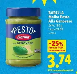 Lidl BARILLA Molho Pesto Alla Genovese promoção