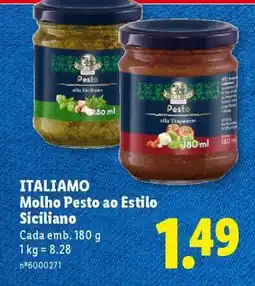 Lidl ITALIAMO Molho Pesto ao Estilo Siciliano promoção