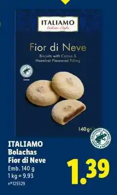 Lidl ITALIAMO Bolachas Fior di Neve promoção