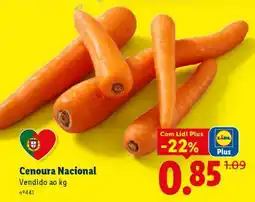 Lidl Cenoura Nacional promoção