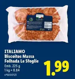 Lidl ITALIAMO Biscoitos Massa Folhada Le Sfoglie promoção