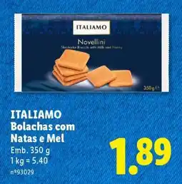 Lidl ITALIAMO Bolachas com Natas e Mel promoção