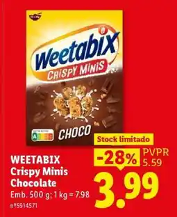 Lidl WEETABIX Crispy Minis Chocolate promoção