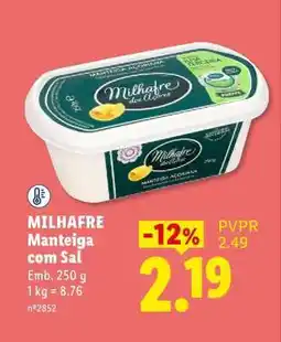 Lidl Milhafre Manteiga com Sal promoção