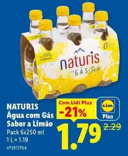 Lidl Naturis Água com Gás Sabor a Limão promoção