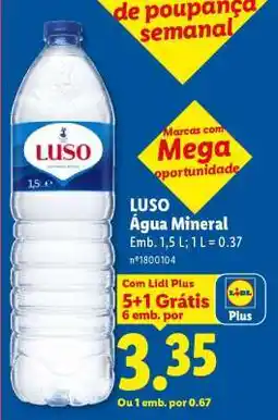 Lidl Luso Água Mineral promoção