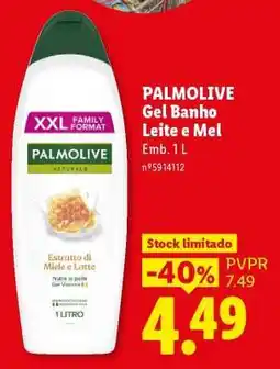 Lidl PALMOLIVE Gel Banho Leite e Mel promoção