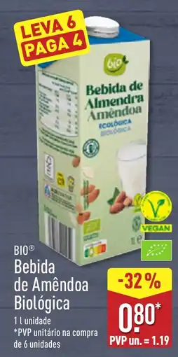 ALDI Bio bebida de amêndoa biológica promoção