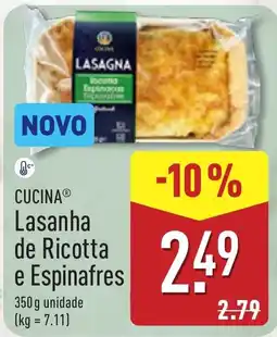 ALDI Cucina lasanha de ricotta e espinafres promoção