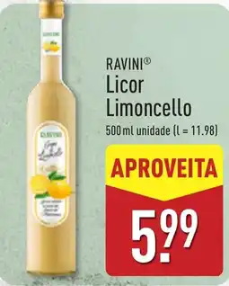 ALDI Ravini licor limoncello promoção