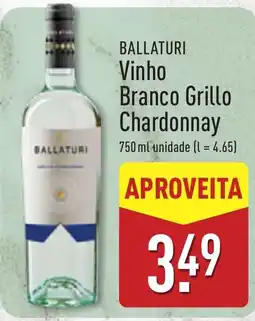 ALDI Ballaturi vinho branco grillo chardonnay promoção