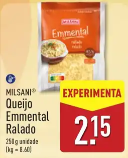 ALDI Milsani queijo emmental ralado promoção
