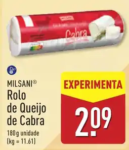 ALDI Milsani rolo de queijo de cabra promoção