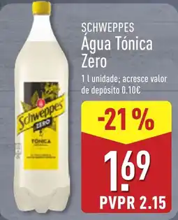 ALDI Schweppes Água Tónica Zero promoção