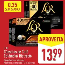 ALDI L'OR Cápsulas de Café Colômbia/ Ristretto promoção