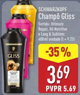 ALDI Schwarzkopf champô gliss promoção