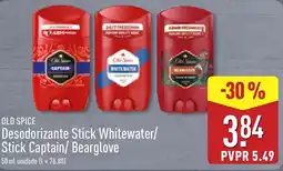 ALDI Old Spice Desodorante Stick Whitewater/ Stick Captain/ Bearglove promoção