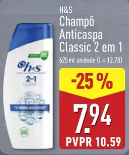 ALDI H&S Champô Anticaspa Classic 2 em 1 promoção
