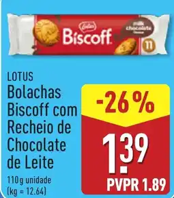 ALDI Biscoff Bolachas com Recheio de Chocolate de Leite promoção