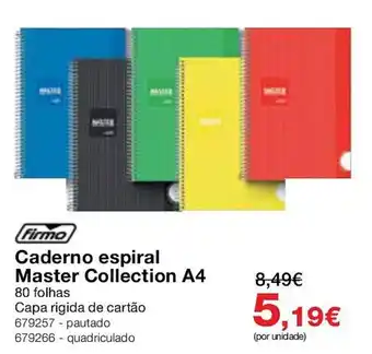 Firmo caderno espiral master collection a4