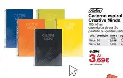 Staples Caderno espiral creative minds promoção