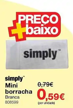 Staples Simply mini borracha branca promoção