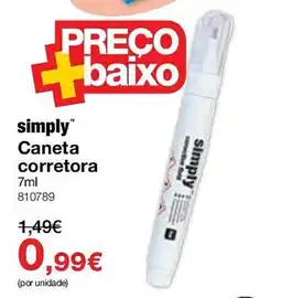 Staples simply caneta corretora promoção