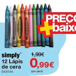 Staples simply 12 Lápis de cera promoção