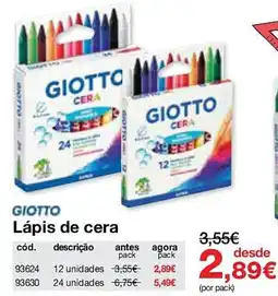 Staples Giotto lápis de cera promoção