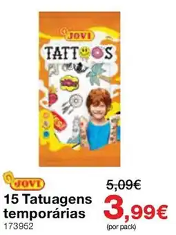 Staples Jovi 15 Tatuagens temporárias promoção