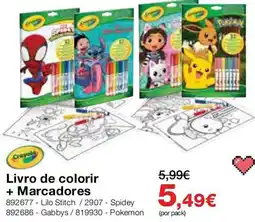Staples Crayola Livro de colorir + Marcadores promoção