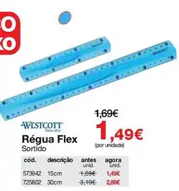 Staples Westcott régua flex sortido promoção