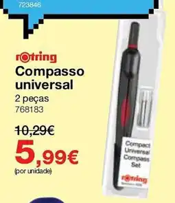 Staples Rotring compasso universal promoção