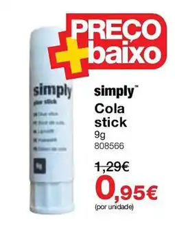 Staples simply cola stick promoção